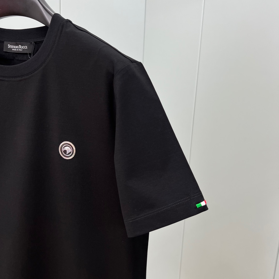 STEFANO RICCI - Metal Eagle Head Logo Short-sleeved T-shirt