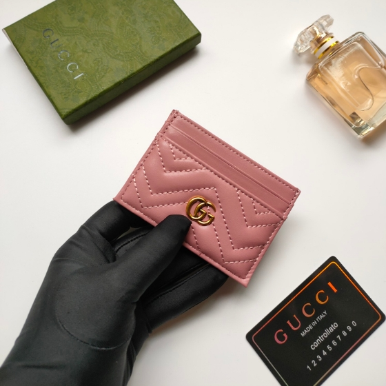 Gucci-Marmont Calf Leather Card Holder