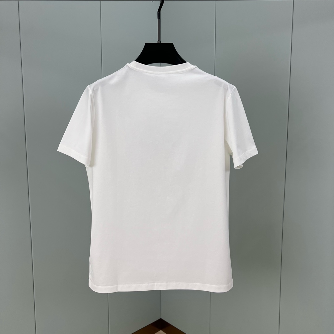 YSL - Crystal Embellished Logo Short Sleeve T-Shirt