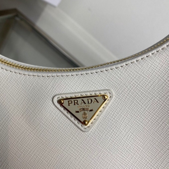 Prada-Hobo Patterned Cowhide Armpit Bag