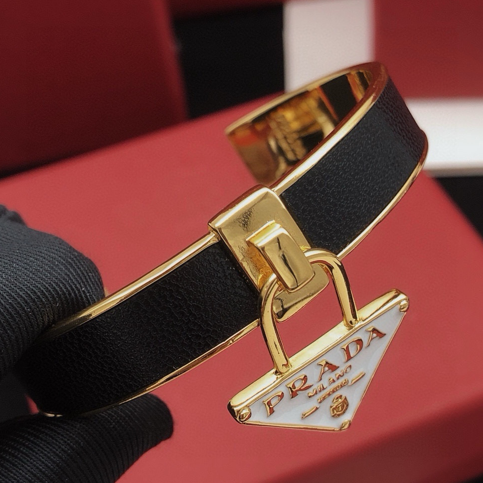 PRADA - Logo Brass Bracelet