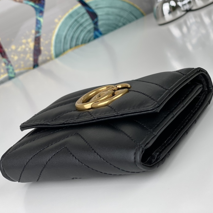 GUCCI - GG Marmont Quilted Leather Short Folding Wallet