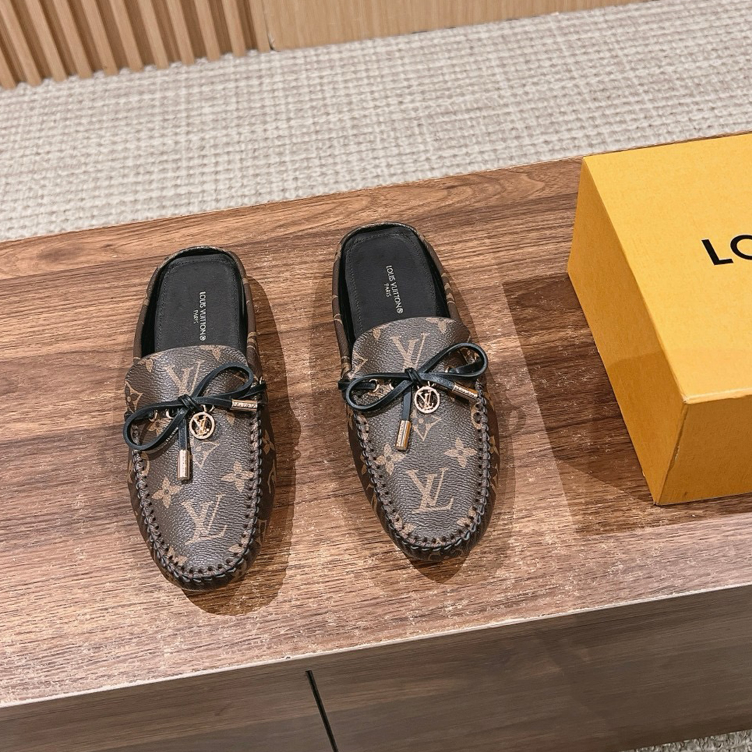 LV-Show style bow bean shoes