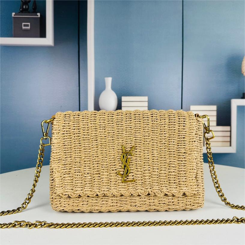 YSL-Kate_Lafite Grass Vine Weaving Craft Chain Bag