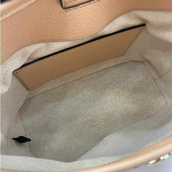 Gucci-Ophidia Grey Pink Leather Rolled Edge Small Shoulder Backpack