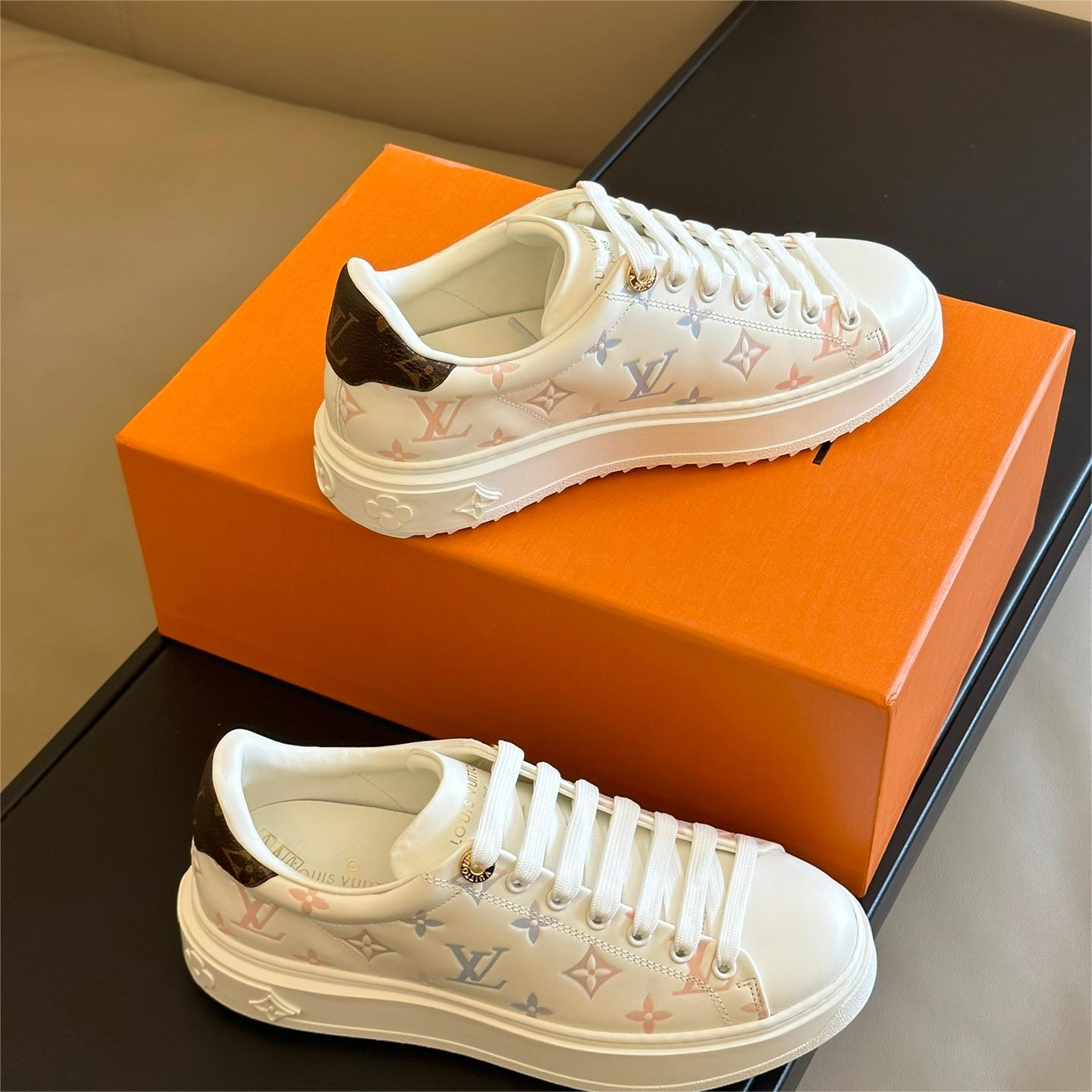 LV-3D printed cowhide classic white shoes