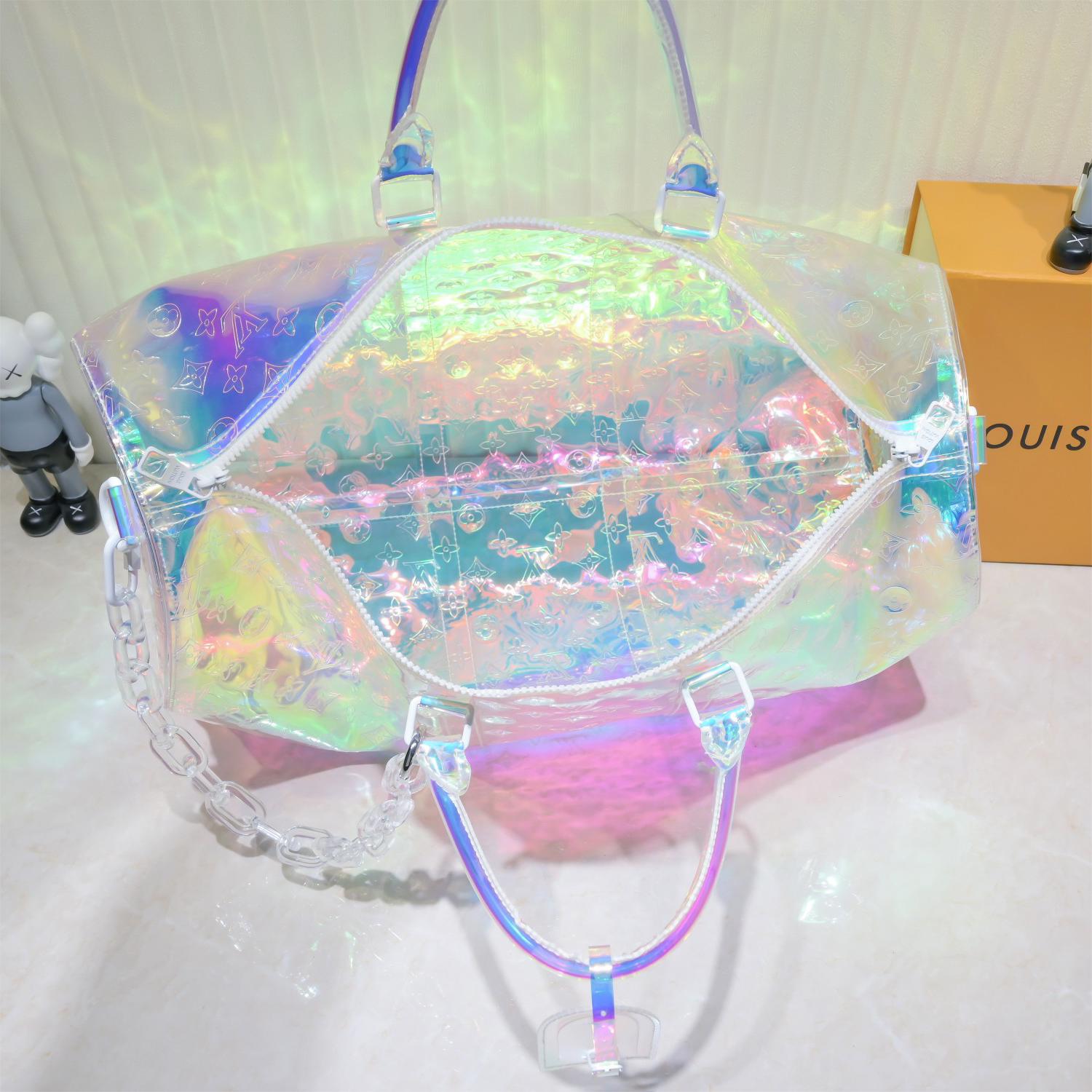 LV-Keep all 50 transparent colorful travel bags