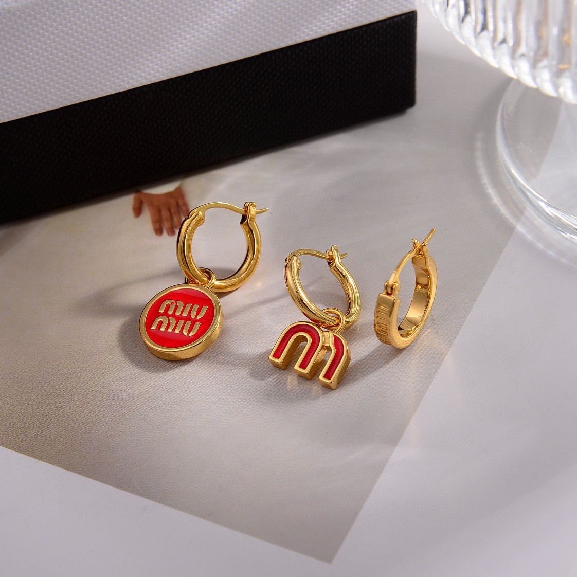 MIU MIU-Drip oil earrings