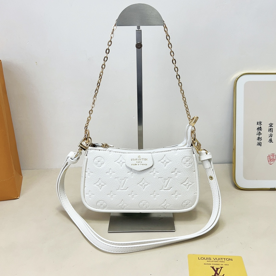 LV - Easy Pouch On Strap Monogram Embossed Leather Shoulder Bag