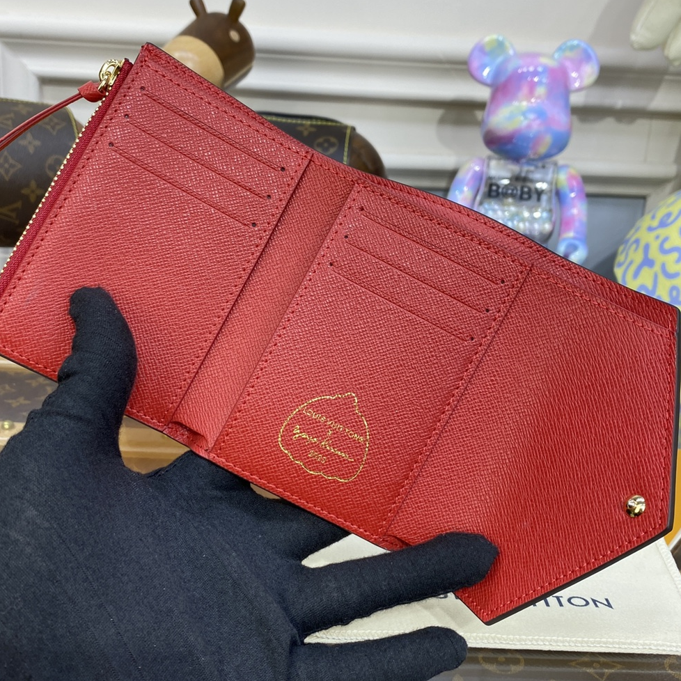 LV-Vuitton Sarah Monogram Full Print Polka Dot Wallet