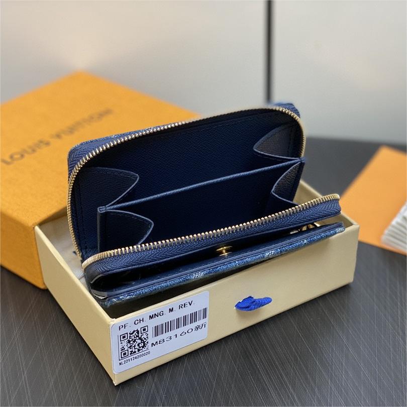 LV-Blue denim denim full leather cléa wallet