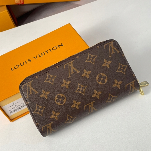 LV-Old flower double zipper ziy large wallet