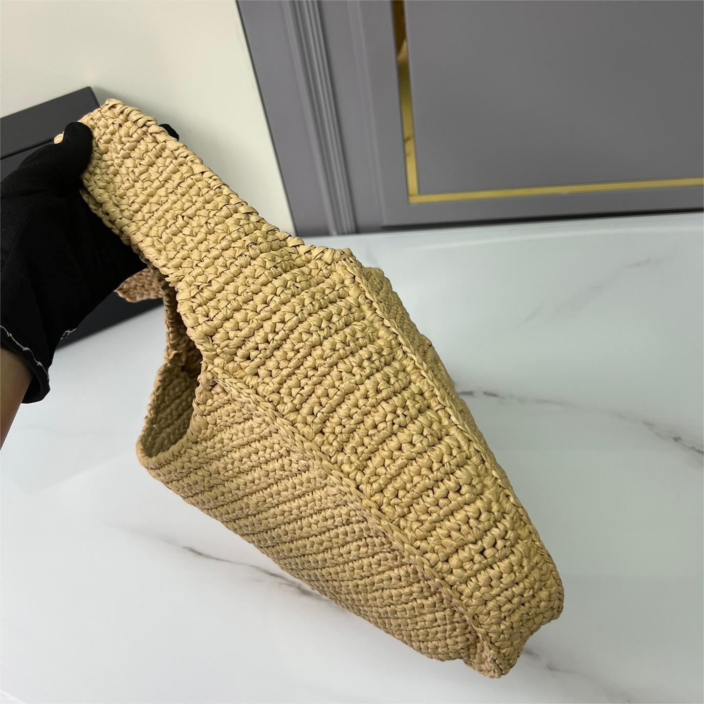 Prada-Straw shoulder bag