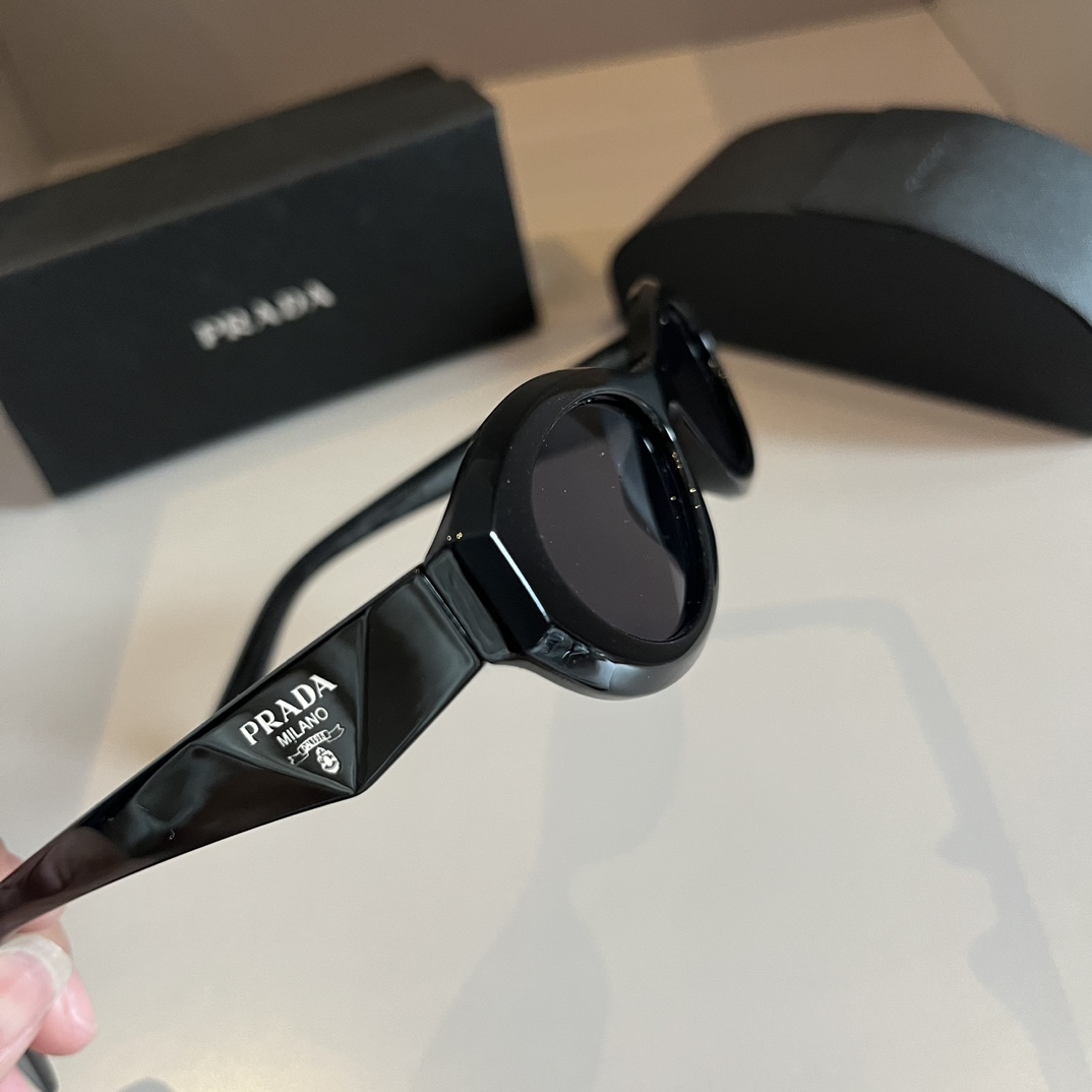 Prada-Symbol Series Narrow Frame Cat Eye Sunglasses