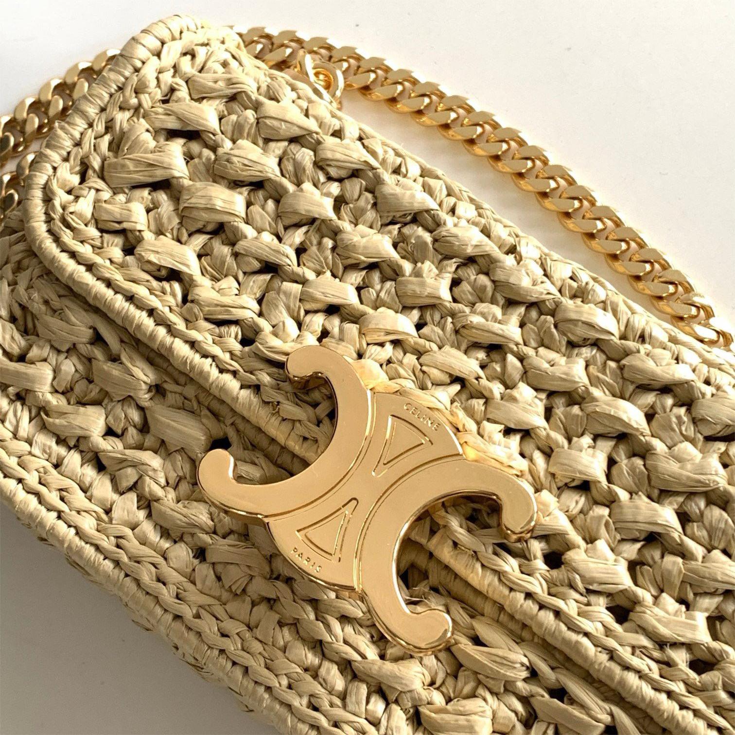 Celine-Trimhe plant woven chain handbag