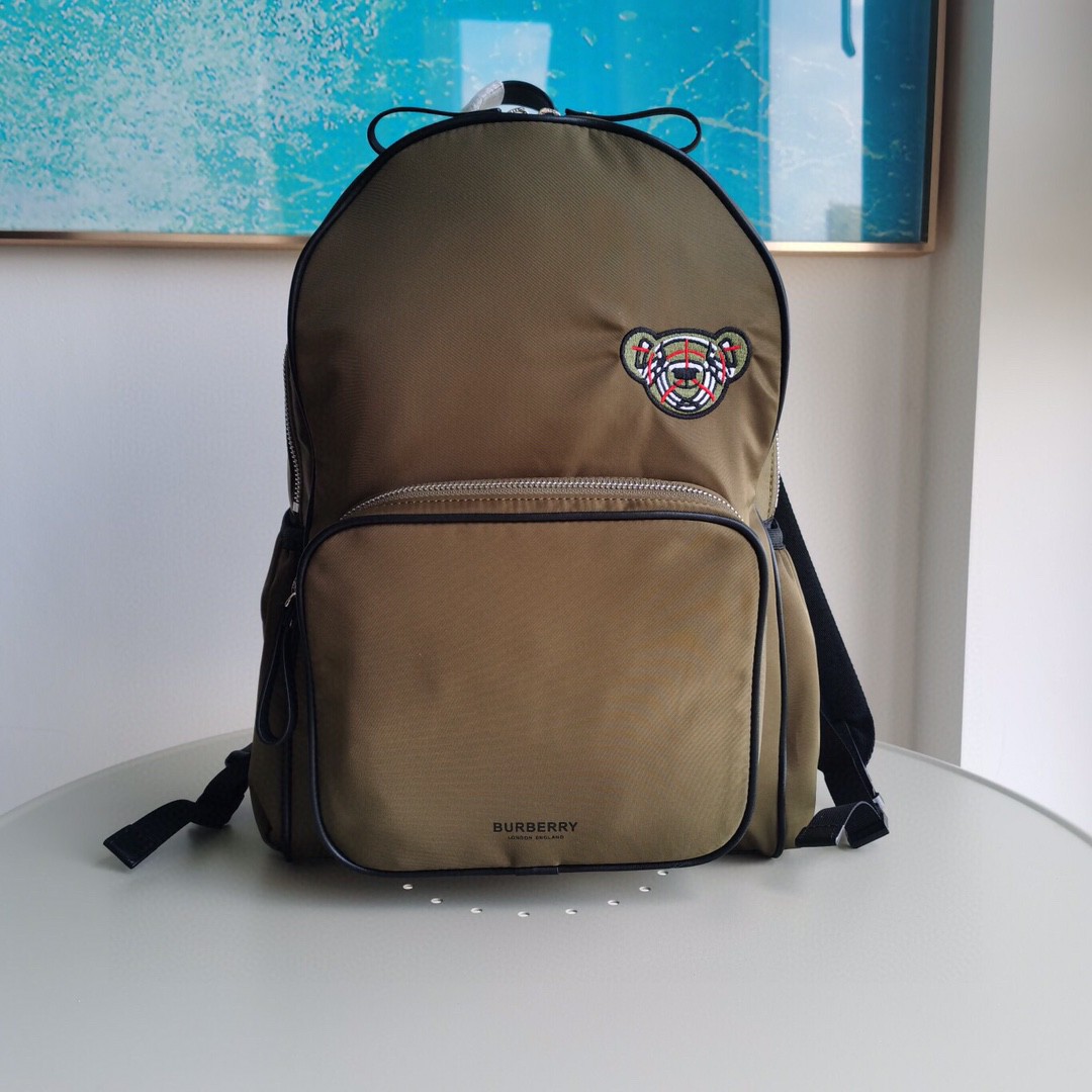 Burberry-Nylon embroidered backpack