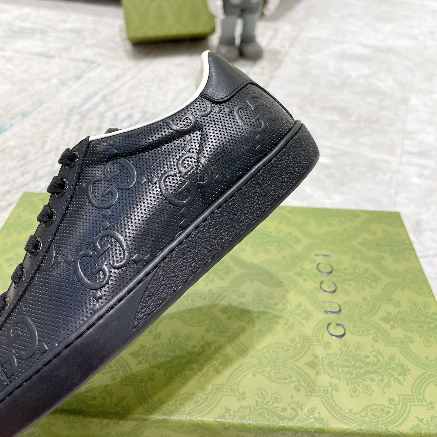GUCCI - ACE GG Embossed Print Sneakers