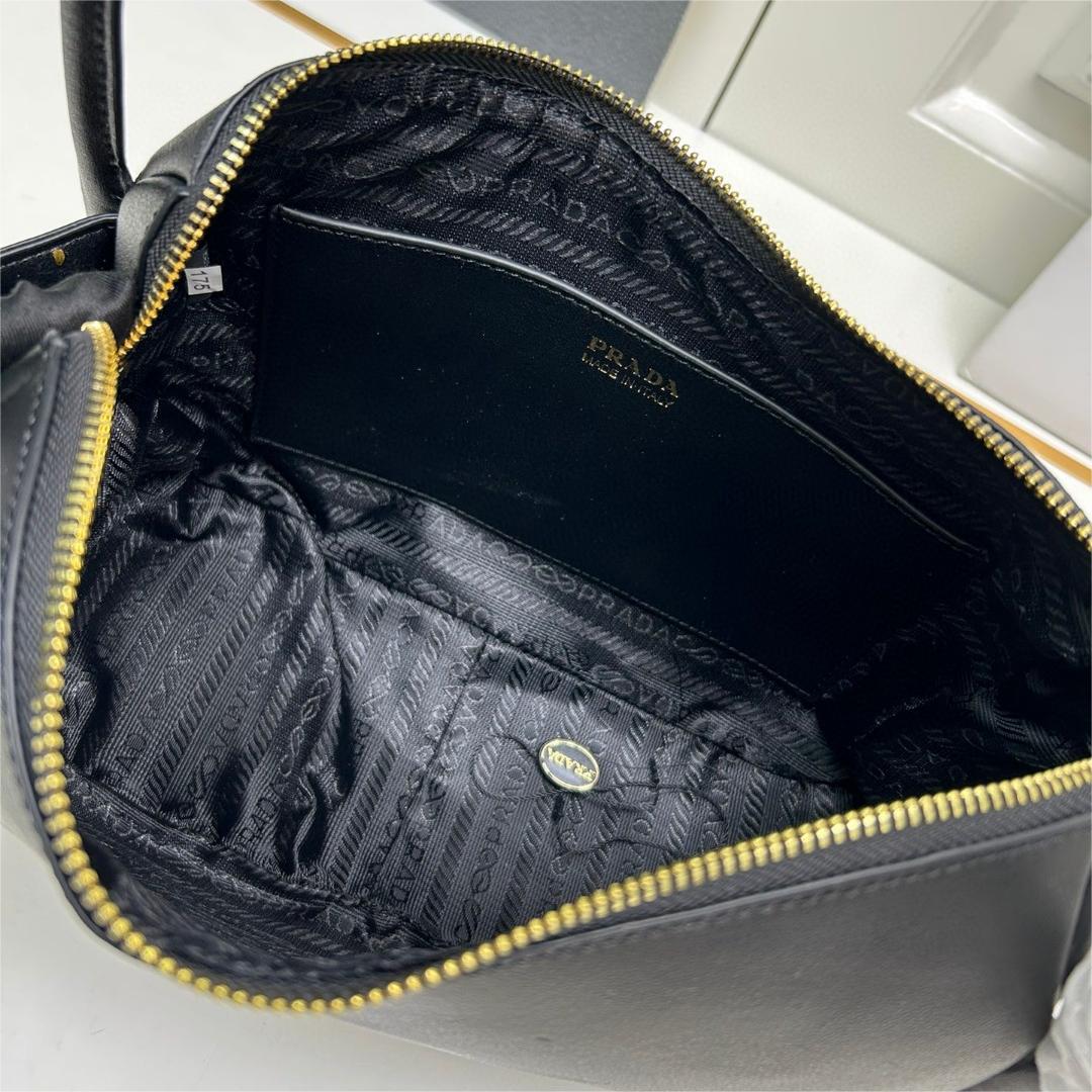 Prada-Soft grain imported calf leather bowling bag