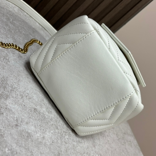 YSL-Sheepskin Platinum Mini Bucket Bag
