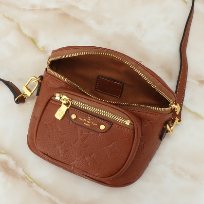 LV-Embossed Soft Grain Cowhide Mini Handbag
