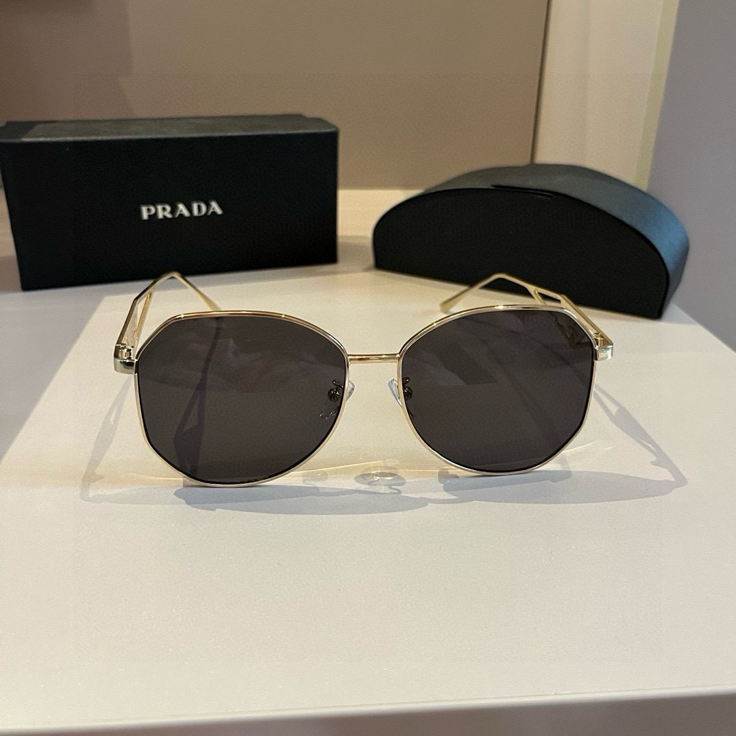 Prada Pilot Double Beam Toad Mirror Triangle Logo Sunglasses