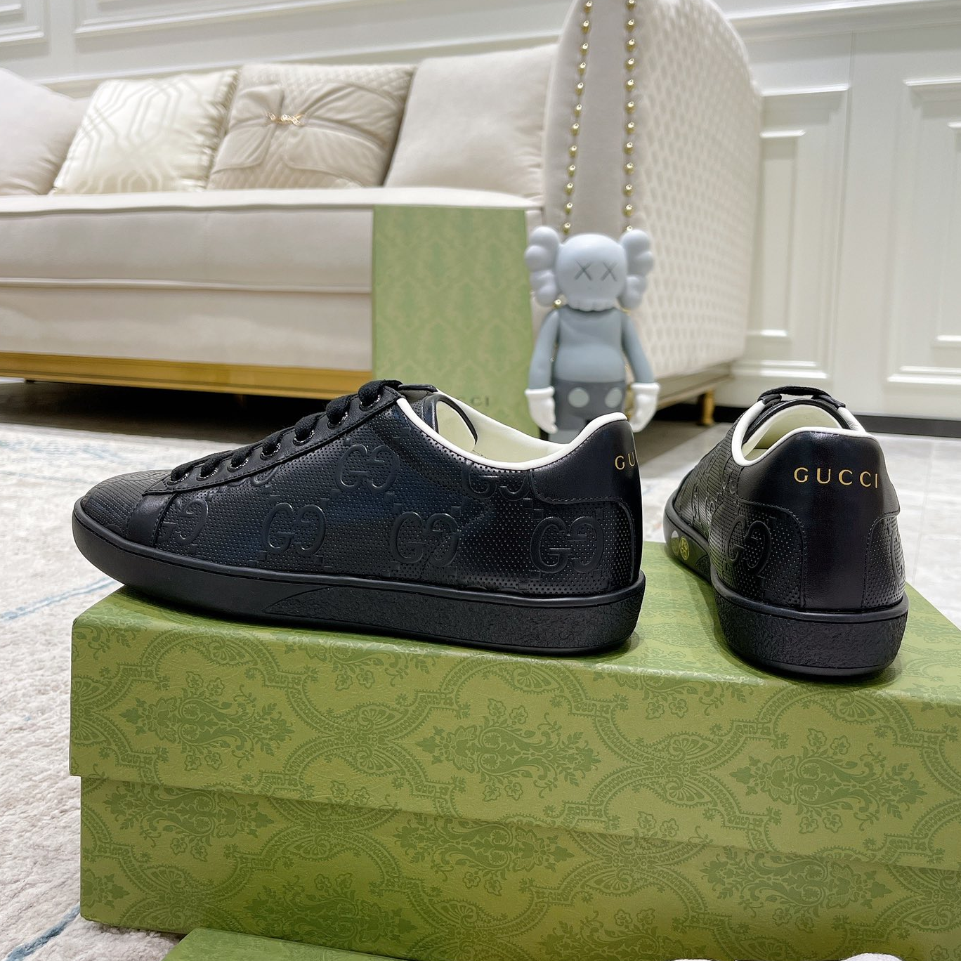 GUCCI - ACE GG Embossed Print Sneakers