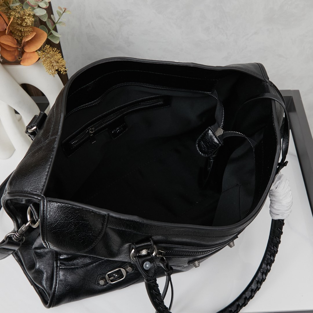 Balenciaga-Silver buckle motorcycle bag