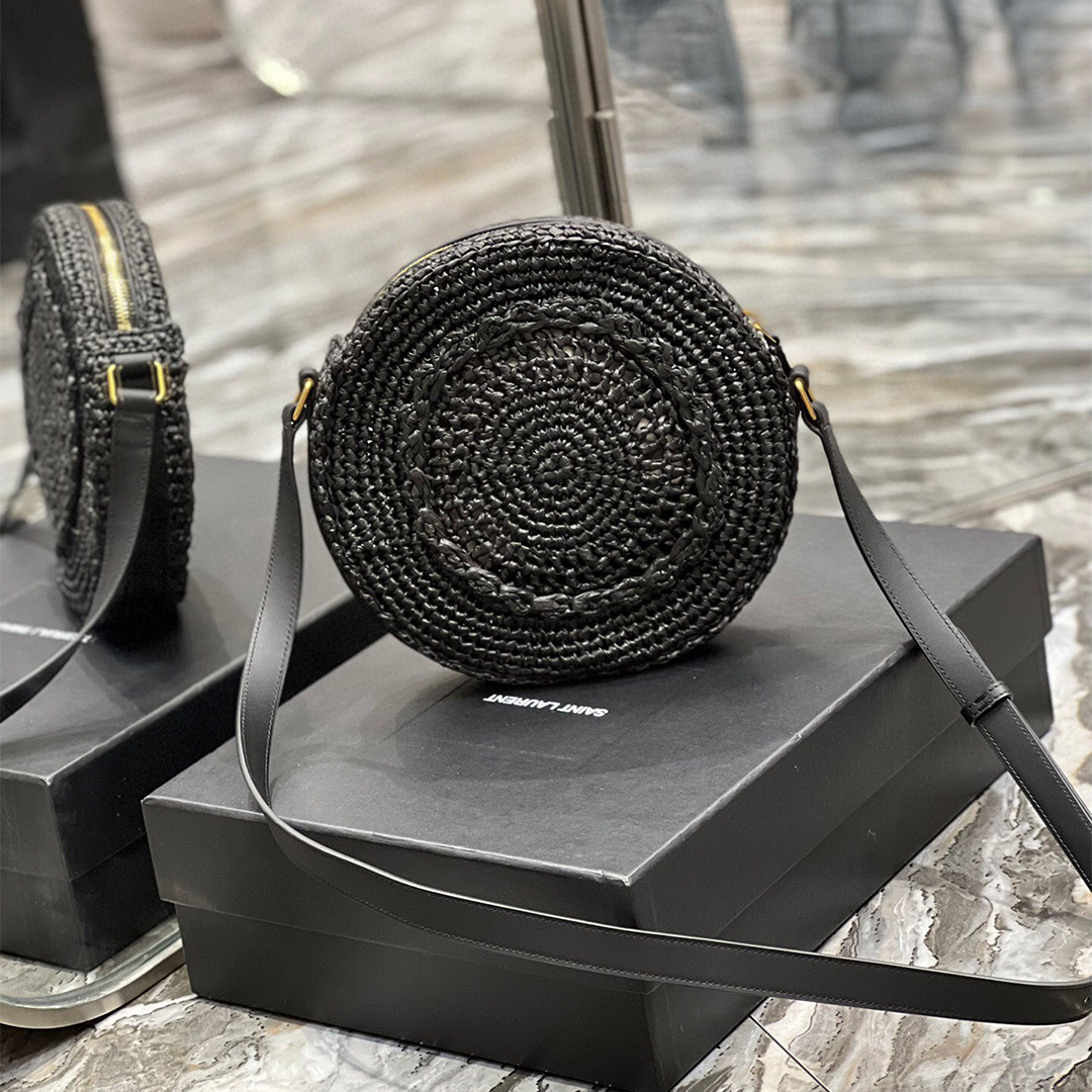 YSL-Round Cake Woven Bag