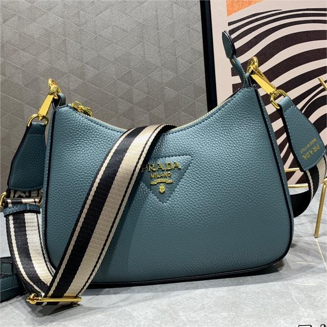 Prada-Imported first layer coarse lychee grain cowhide