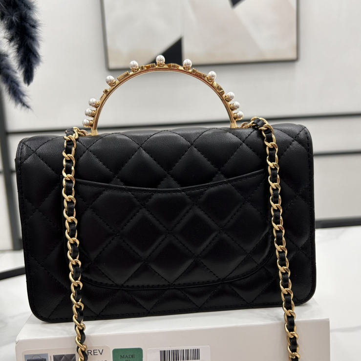 CHANEL- WOC 23B Pearl Handle Lambskin Shoulder Bag