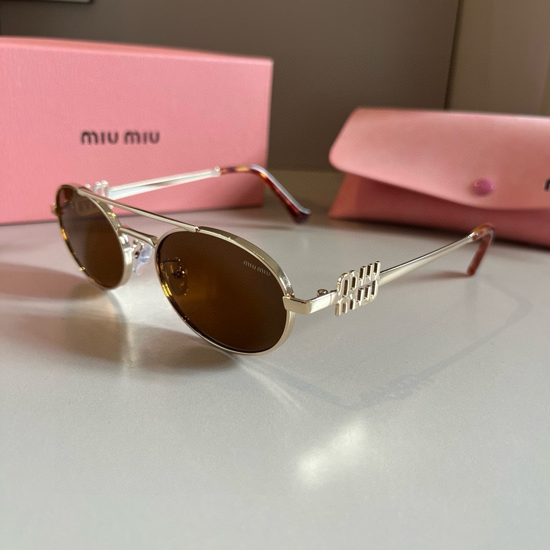MiuMiu-2024 New Retro Metal Small Frame Sunglasses