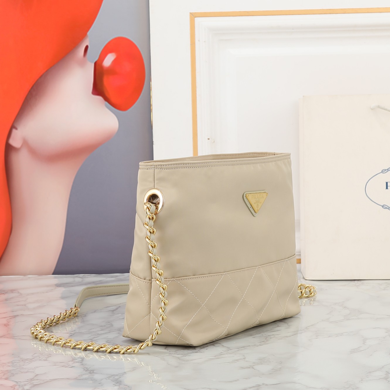 Prada-Nylon Lattice Crossbody Bag