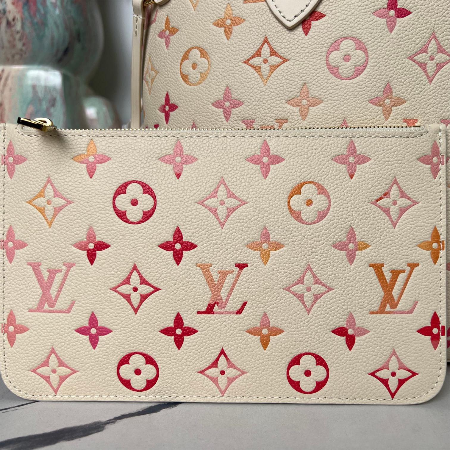 LV-Sunrise Aquarelle Neverfull Medium Tote Bag