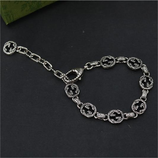 GUCCI-Interlocking Double G Carving Vine Pattern Bracelet