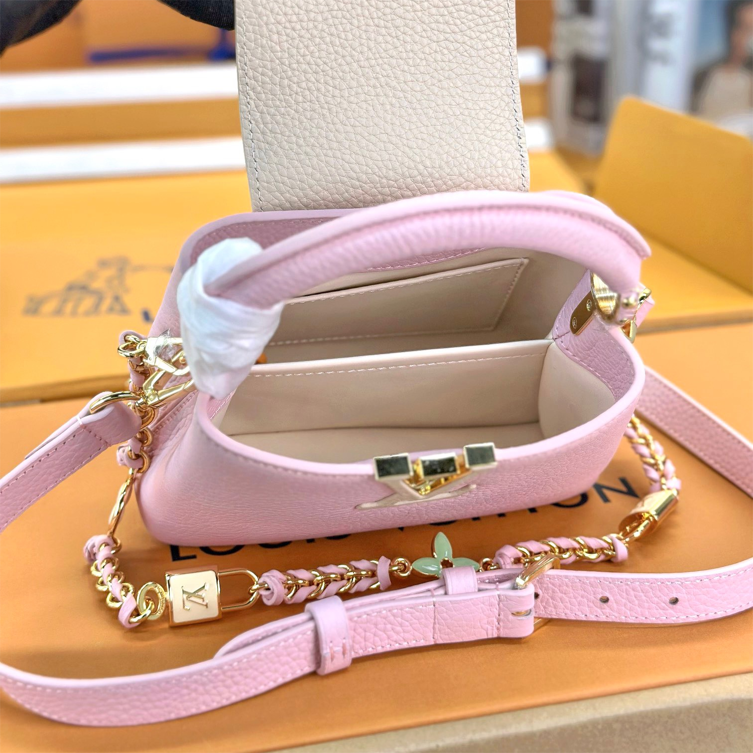 LV-Pink Mini Capucines Handbag