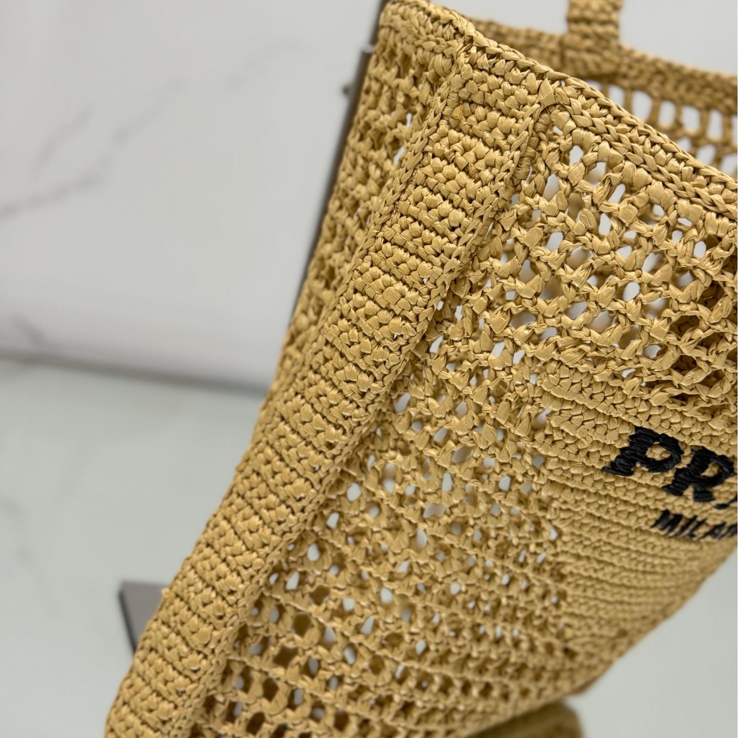 Prada-Coconut fiber tote beach bag