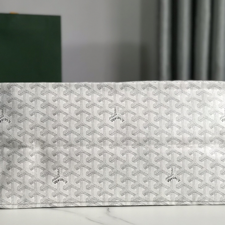 GOYARD- Saint Louis Medium White Canvas Calfskin Tote Bag Shopping Bag Handbag