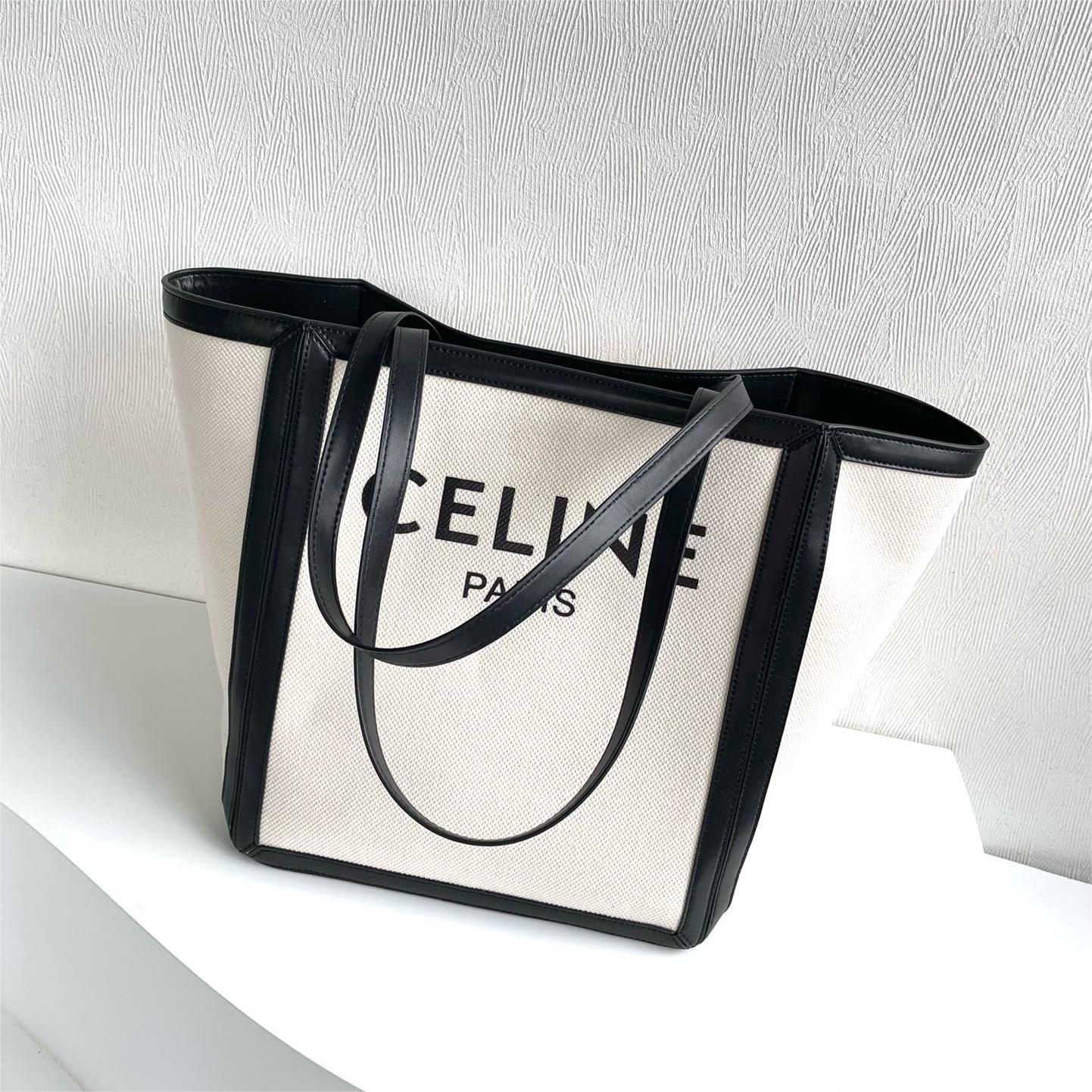 Celine-Summer canvas bag cabas