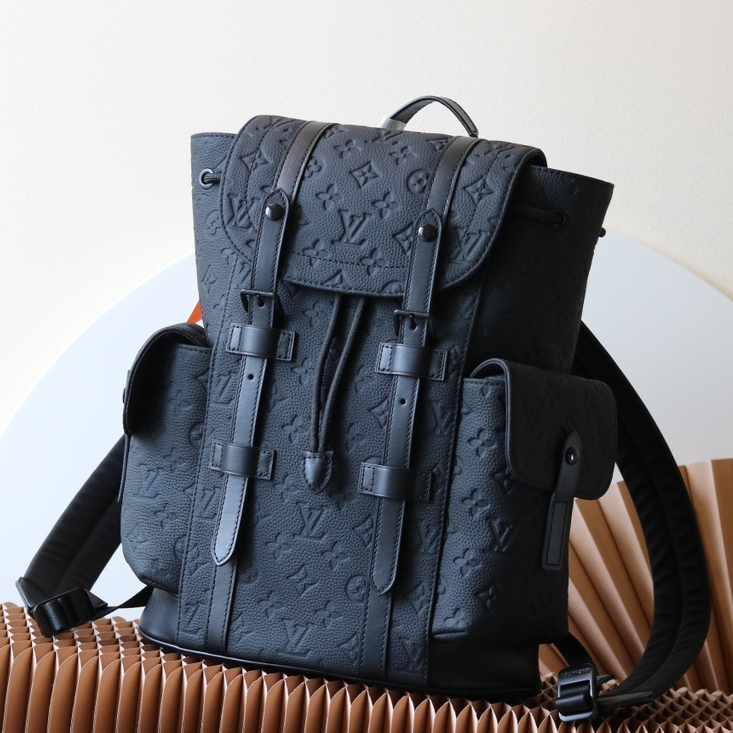 LV- CHRISTOPHER Grained Taurillon Leather Backpack