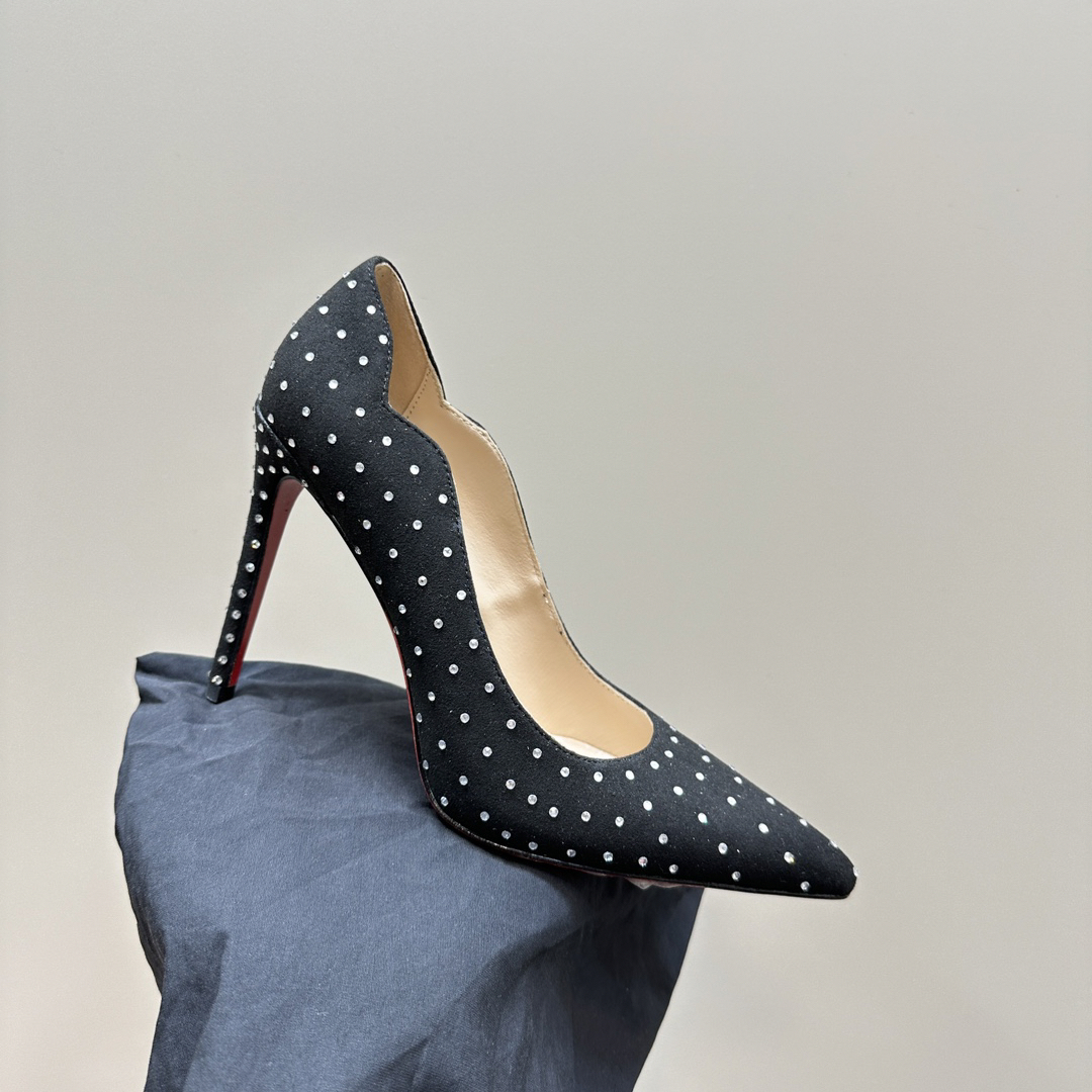 Christian Louboutin-Diamond crystal high heels