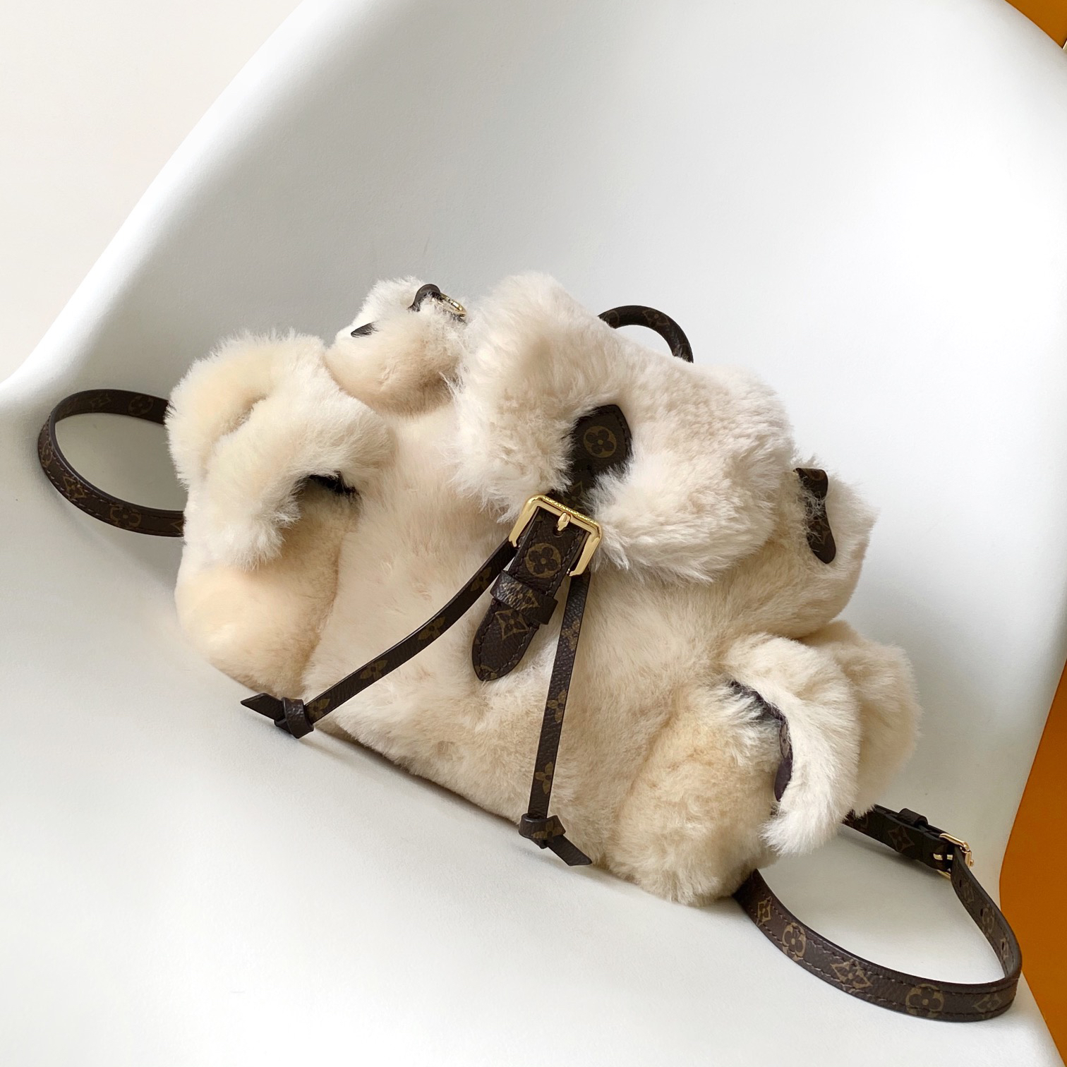 LV - SKI - Nano Teddy Removable and Adjustable Strap Shearling Backpack