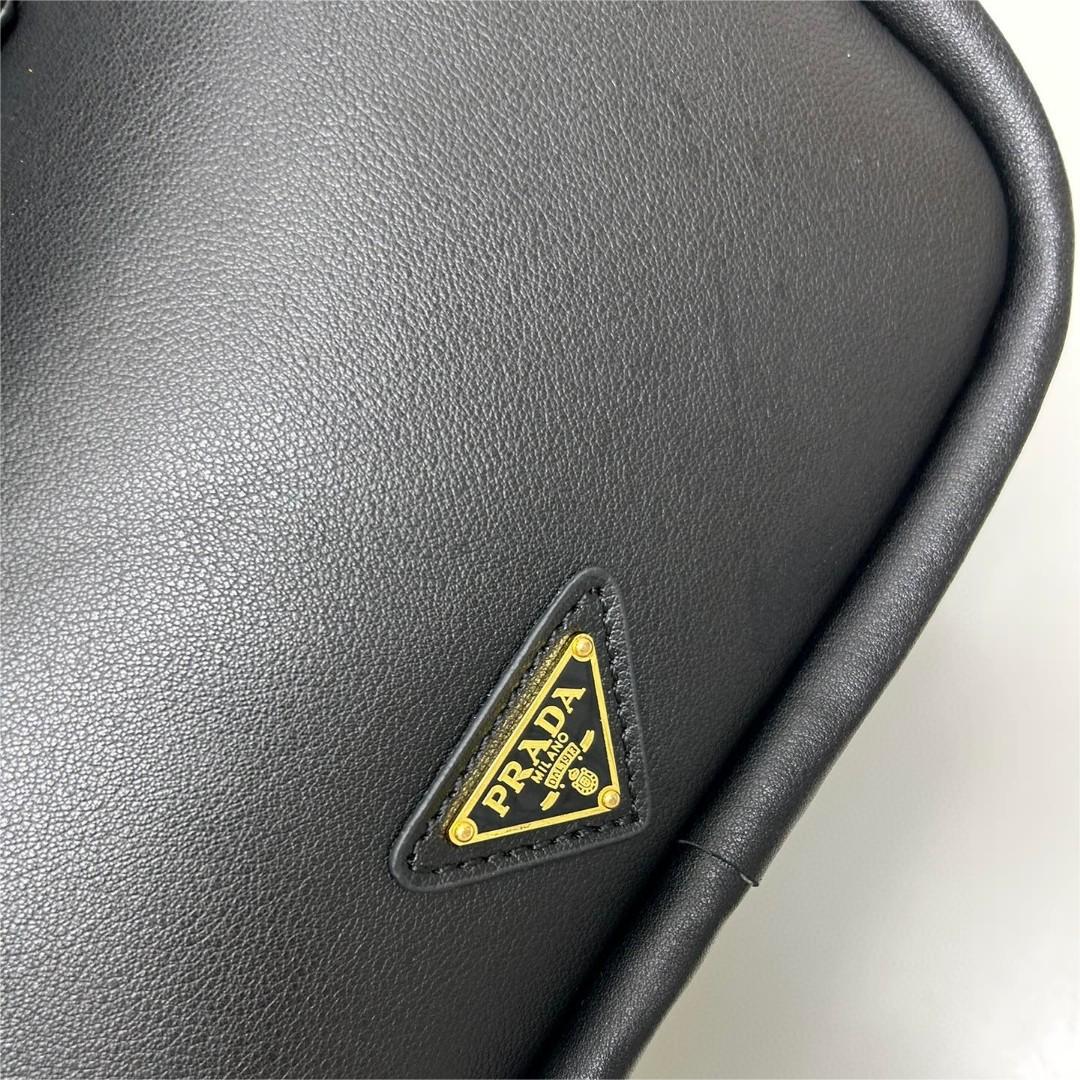Prada-Soft grain imported calf leather bowling bag