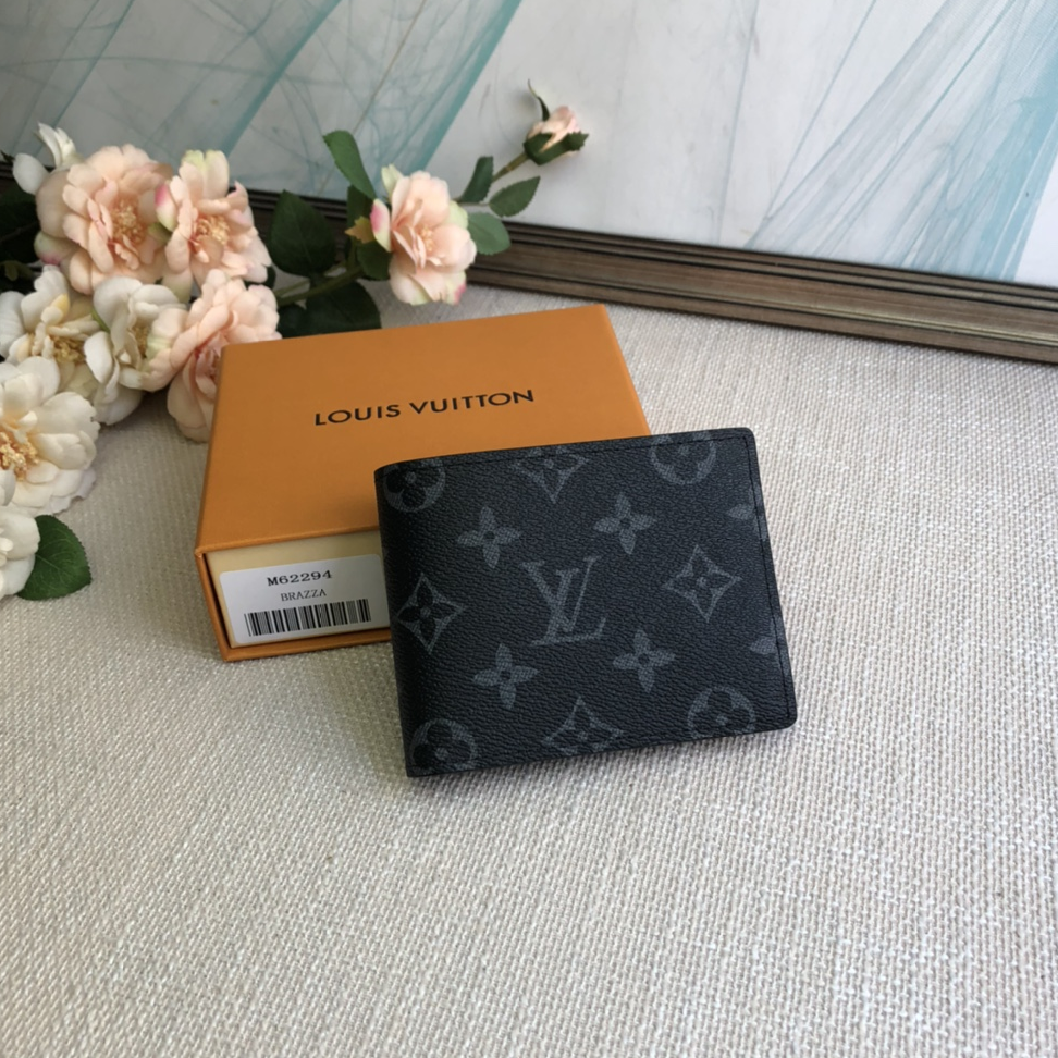 LOUIS VUITTON- Multiple Classic Monogram Full Print Cow Leather Wallet
