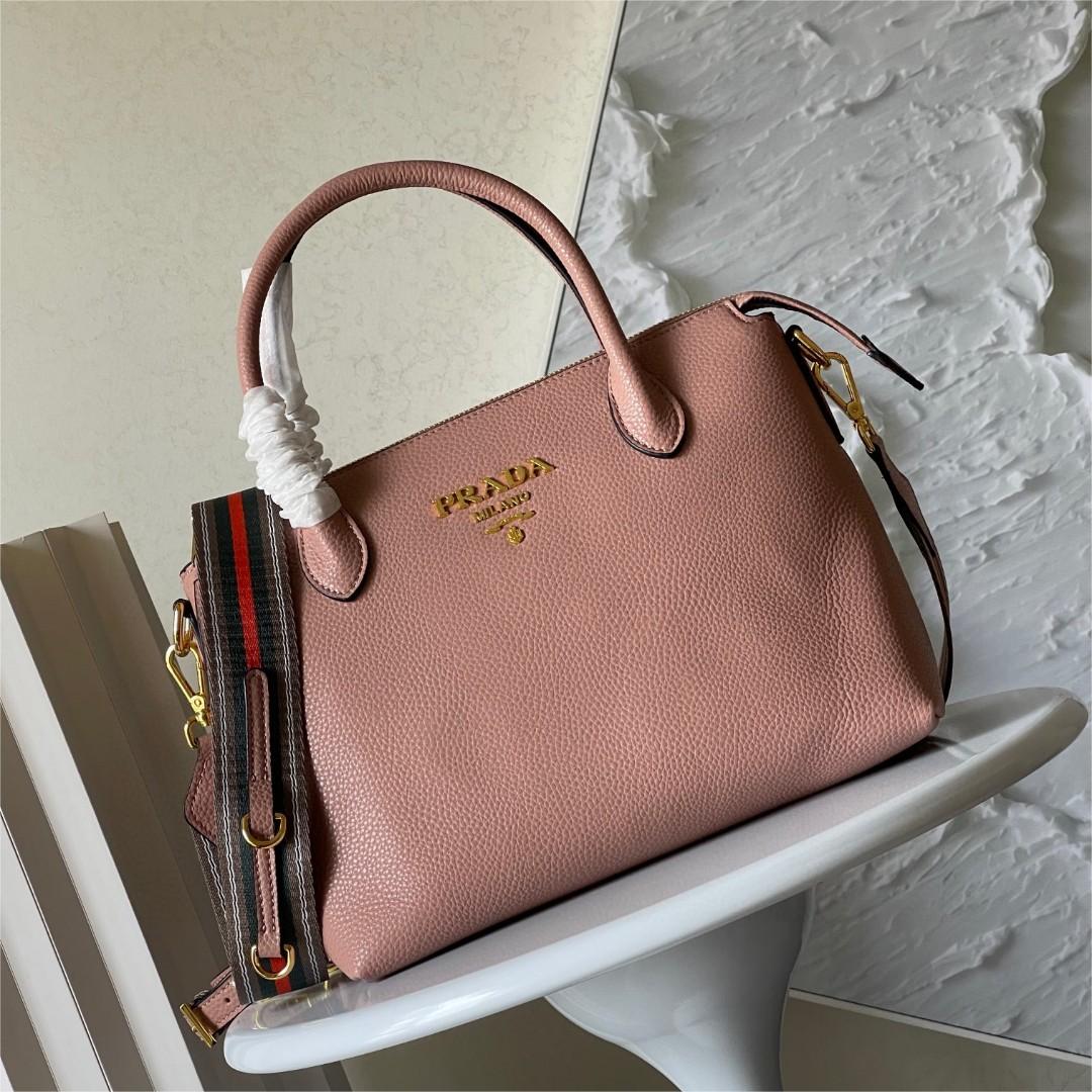 Prada-Calfskin leather double handle