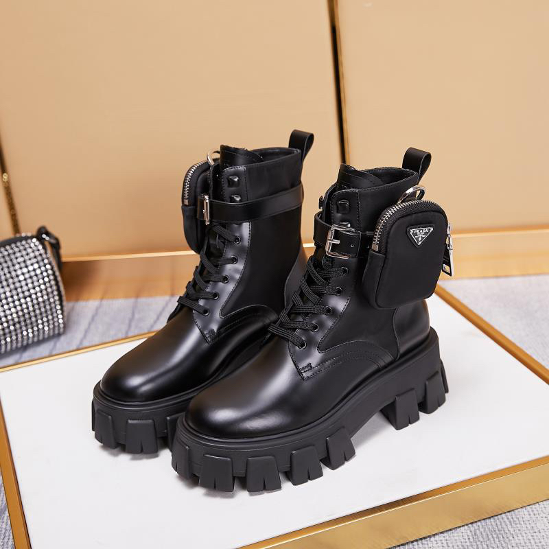 Prada-Triangle Mark Series Martin Boots