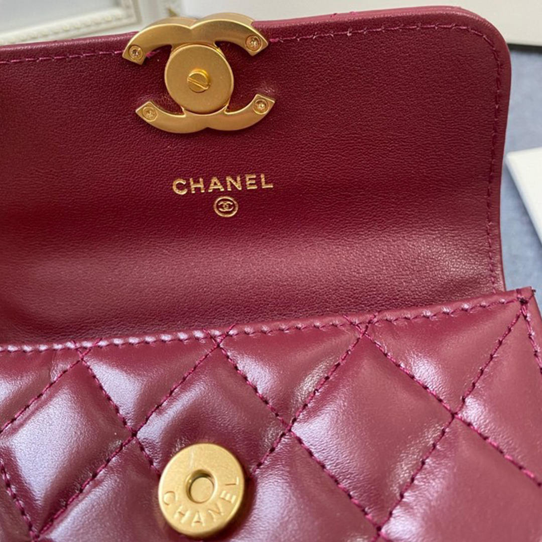 Chanel-Waxed Cowhide Bimetal Ball Mini Bag