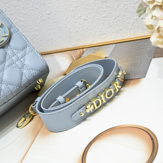 Dior-Four Grid Sheepskin Enamel Buckle Daifei bag
