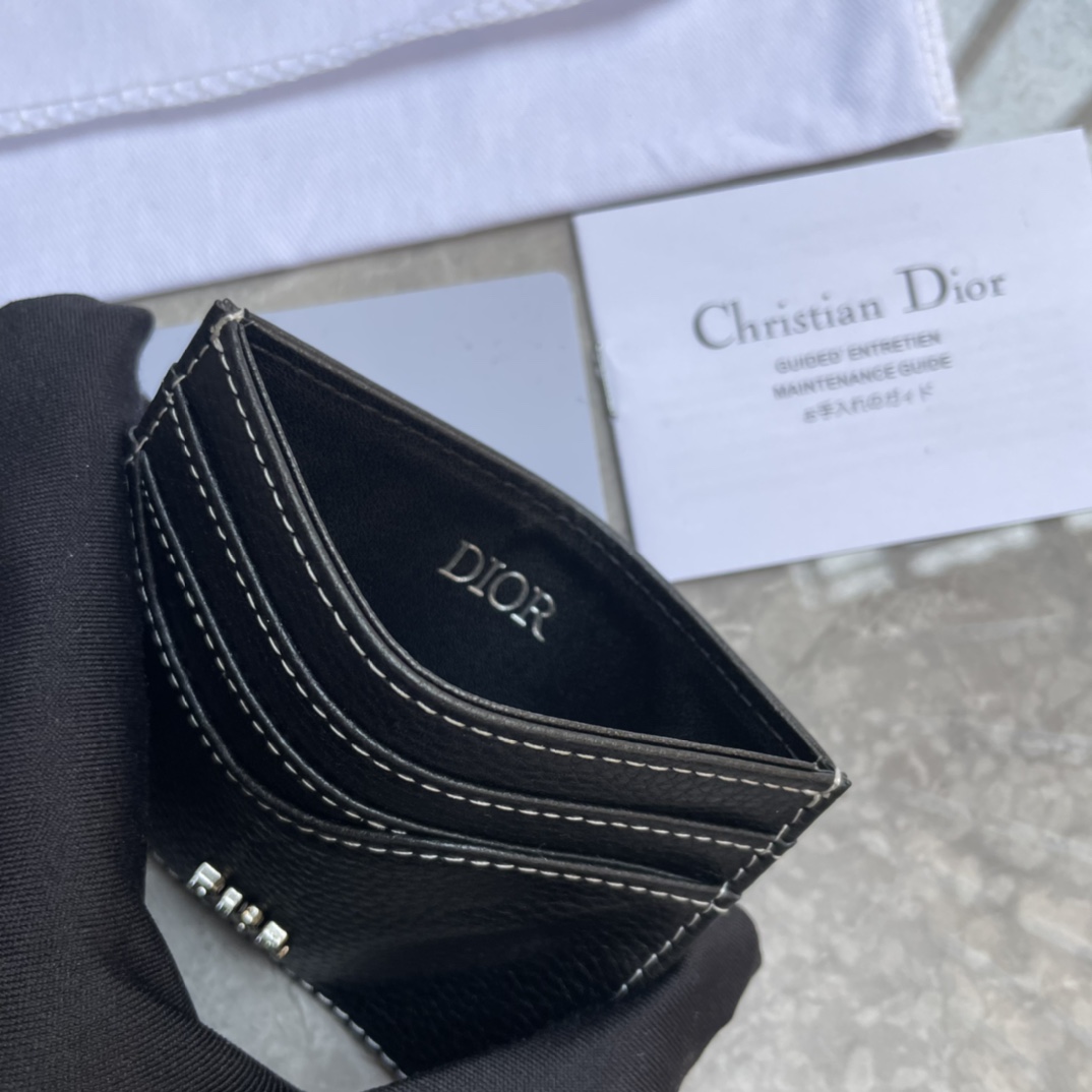 Dior-Saddle clip black grain cowhide leather