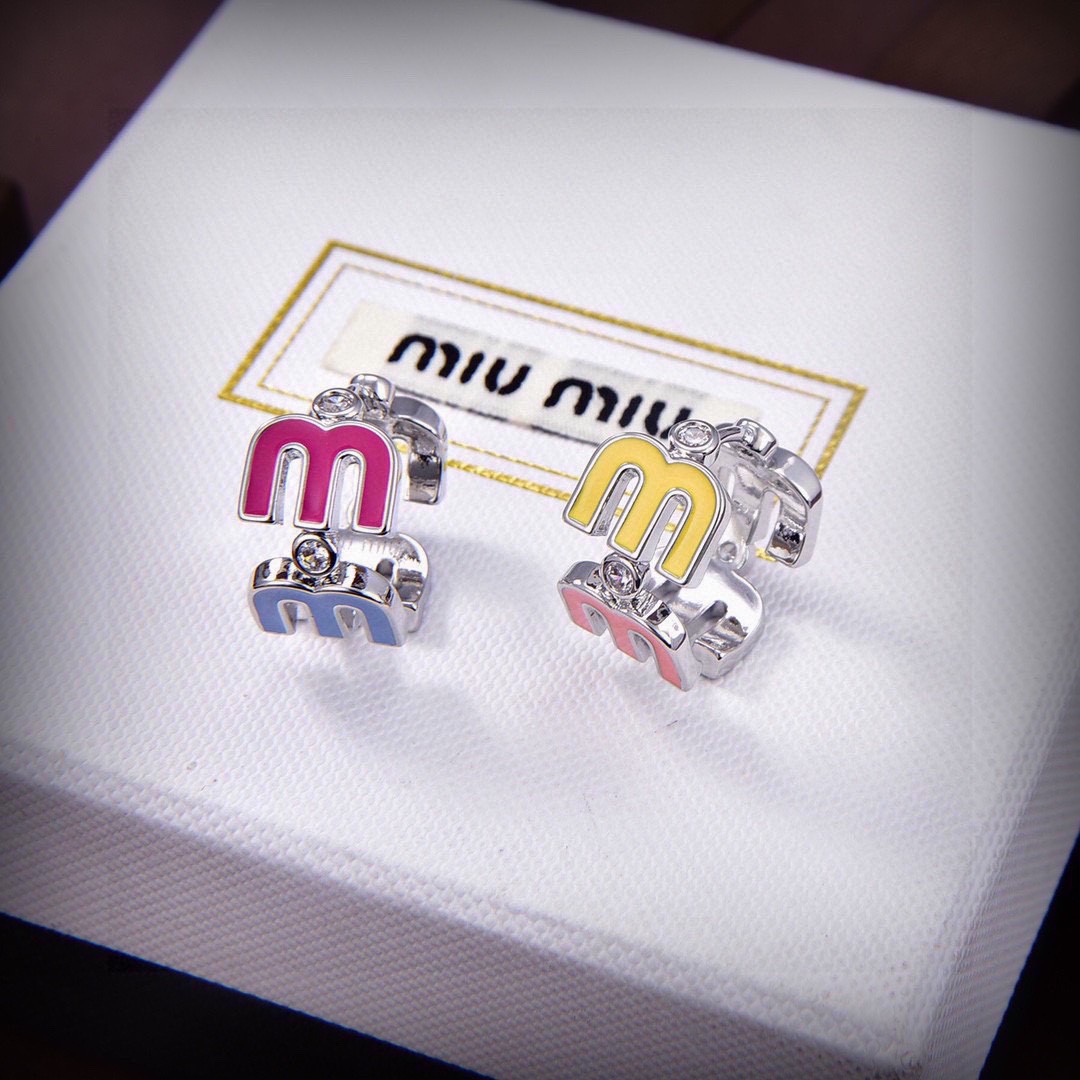 MIU MIU-Rainbow M letter earrings