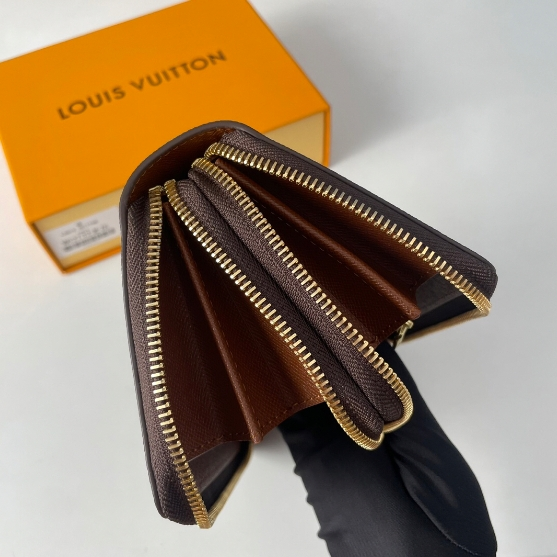 LV-Old flower double zipper ziy large wallet